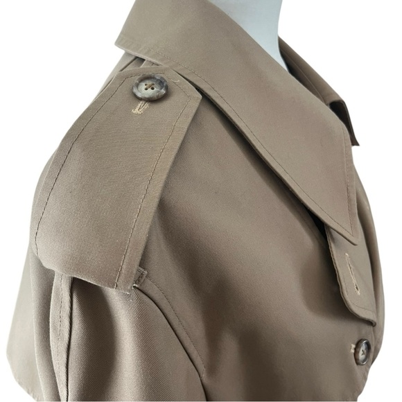 Vintage Nordstrom Mens Size 40R Khaki Tan Classic City Long Belted Trench Unisex - Picture 8 of 14